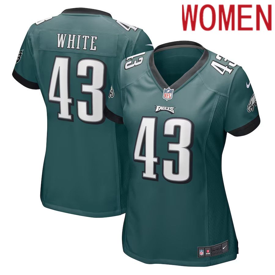 Women Philadelphia Eagles 43 Kyzir White Nike Midnight Green Game NFL Jersey